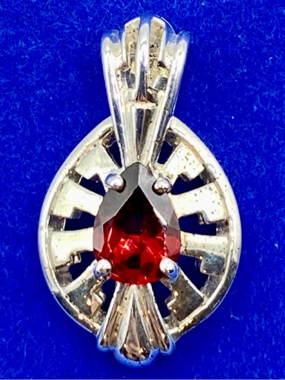 Sterling Silver Garnet Pendant